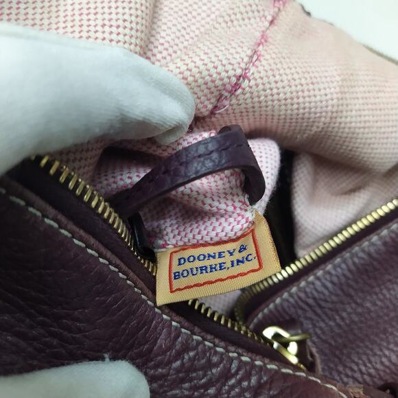 Dooney & Bourke Purple Pebbled Leather Zipper Pockets Hobo Shoulder Bag - Picture 13 of 16